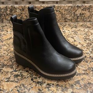 Black Leather Ankle Boots
